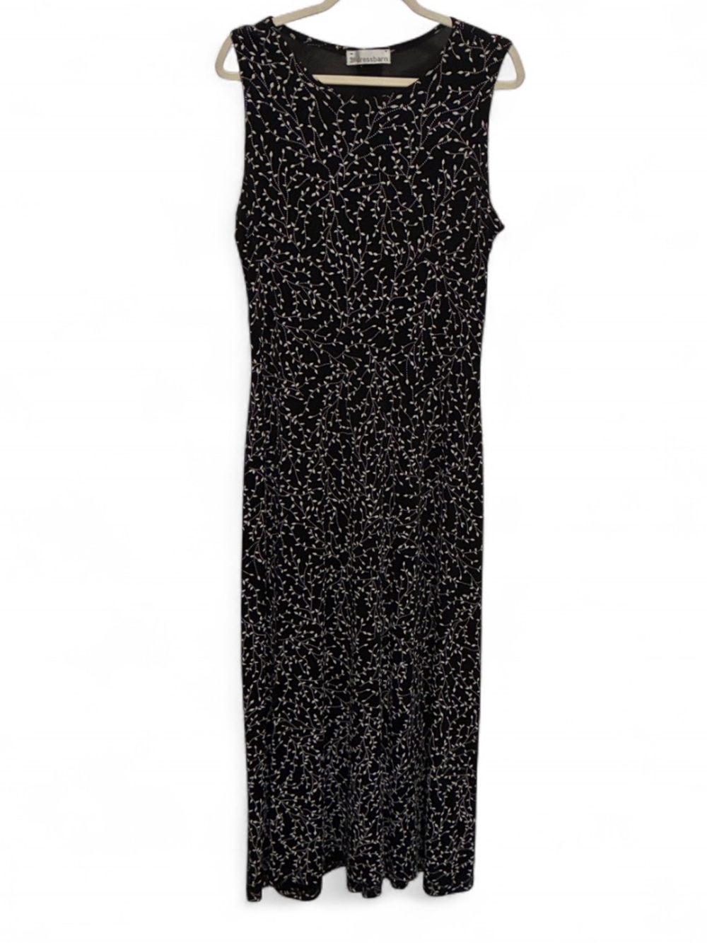 Y2K Dressbarn Sleeveless Black & White Patterned Maxi Dress